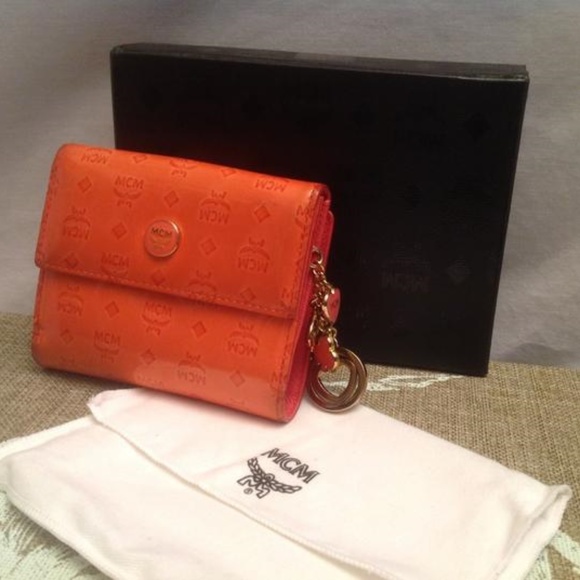mcm orange wallet